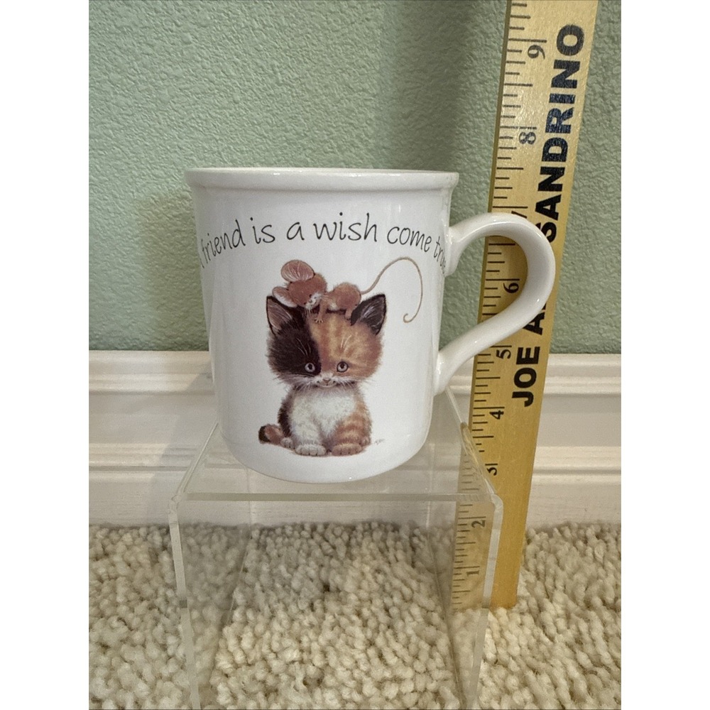 Coffee Mug Designers Collection White Kitten Mouse Head Friend is Wish Come True